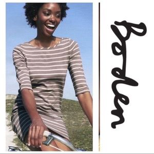 Boden Breton tunic dress gray stripe 6